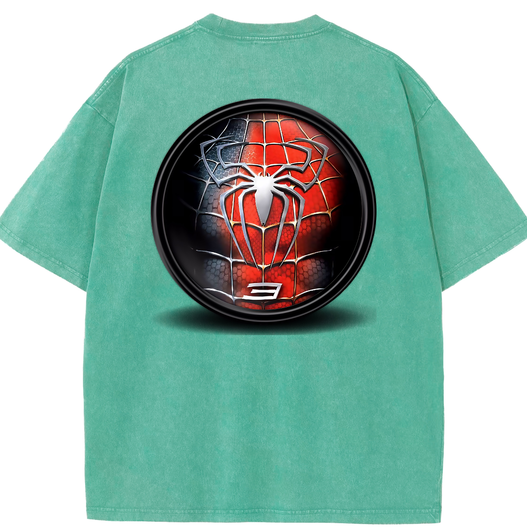 （画像用） Spider Man スパイダーマン 綿100% ヴィンテージ風 半袖Tシャツ（背面プリント）